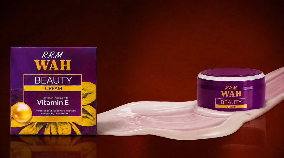 Wah Beauty Cosmetics official desktop banner with beauty cream
